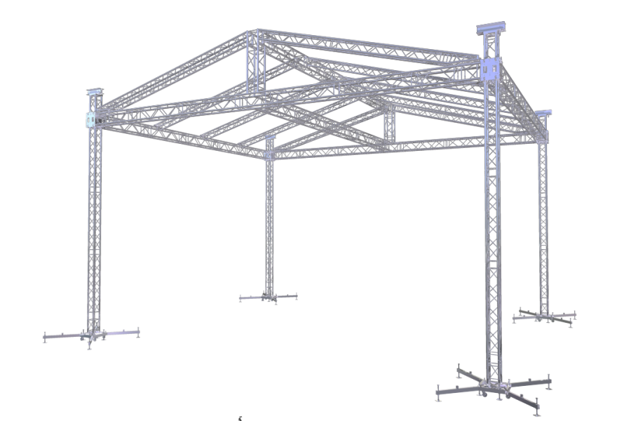 ROOF-2 12x10m | Pitched Roof 2 - 12 x 10 m (39 ft x 33 ft) self elevating | TrussGear – for all your aluminum truss needs