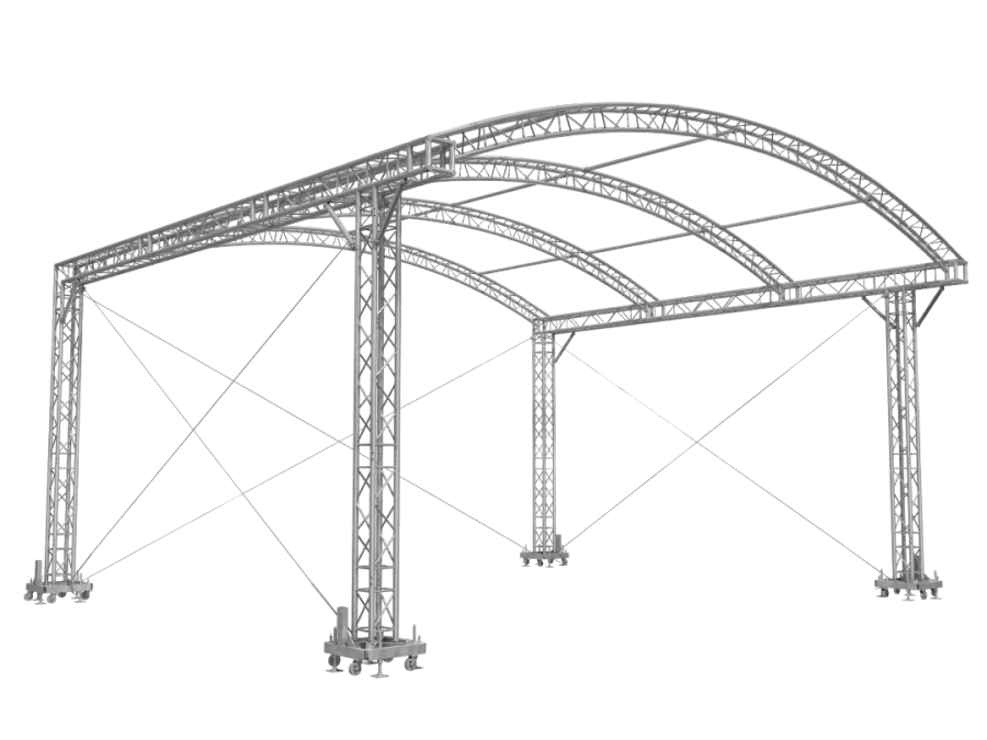 ROOF-1 | Arched Roof 1 - 8 x 7 m (26 ft x 23 ft) on fixed legs | TrussGear – for all your aluminum truss needs