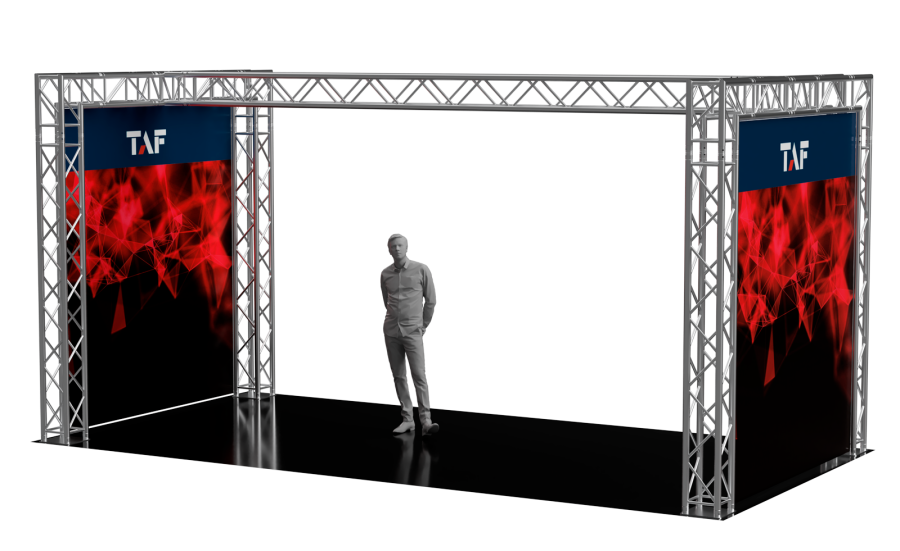 5202 | 20x10x10ft (6x3x3m) aluminum truss exhibition booth | TrussGear – for all your aluminum truss needs