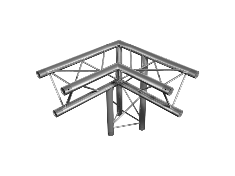 FT Truss  | FT23  | 3-way 90° corner apex down right | TrussGear – for all your aluminum truss needs