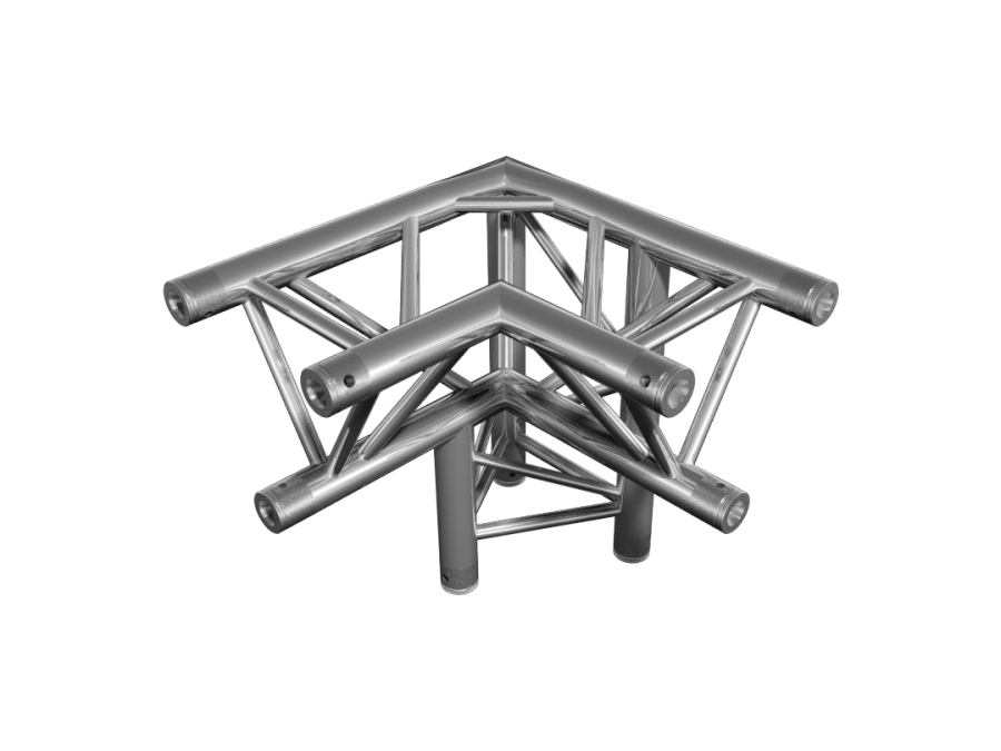 FT Truss  | FT33  | 3-way 90° corner apex down right | TrussGear – for all your aluminum truss needs