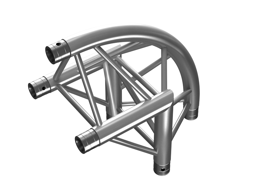 PT Truss  | PT33  | 2-way 90° corner apex out rounded | trussaluminium – for all your aluminium truss needs