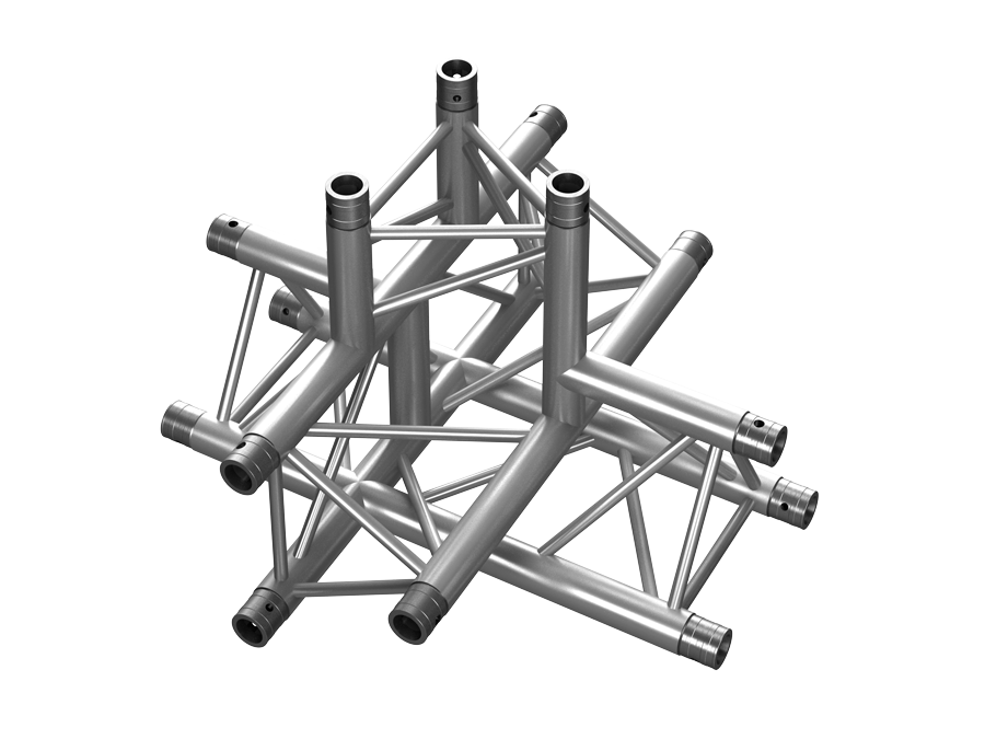 PT Truss  | PT33  | 5-way T-junct. apex down 0.743 x 0.71 x 0.5m | trussaluminium – for all your aluminium truss needs