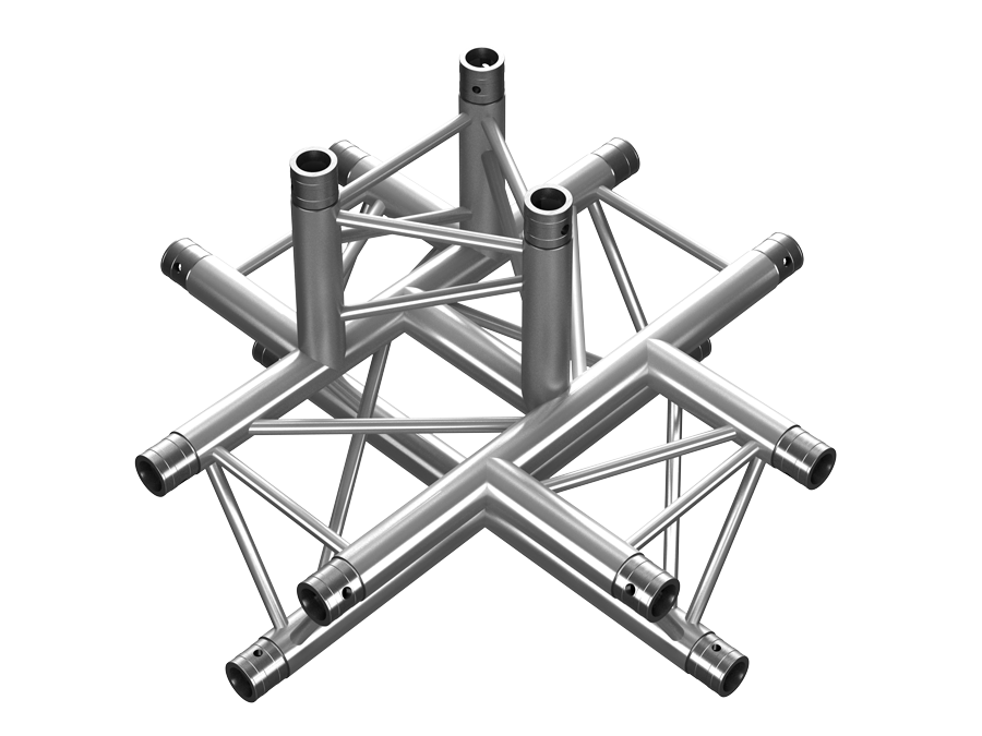 PT Truss  | PT33  | 5-way cross junct. apex up 0.71 x 0.71 x 0.5m | trussaluminium – for all your aluminium truss needs