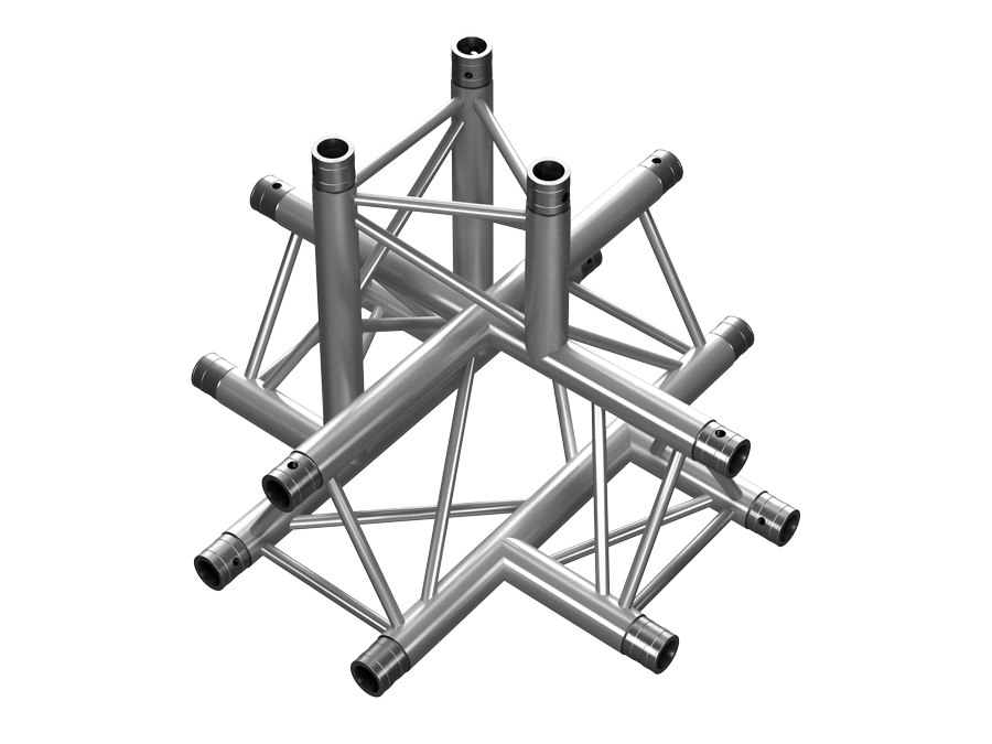 PT Truss  | PT33  | 5-way cross junct. apex up 0.71 x 0.5 x 0.5m | trussaluminium – for all your aluminium truss needs